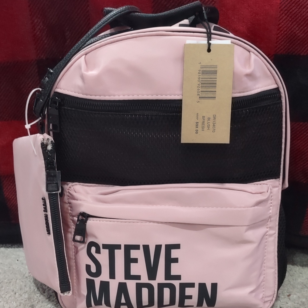 Steve Madden Pink and Black Backpack